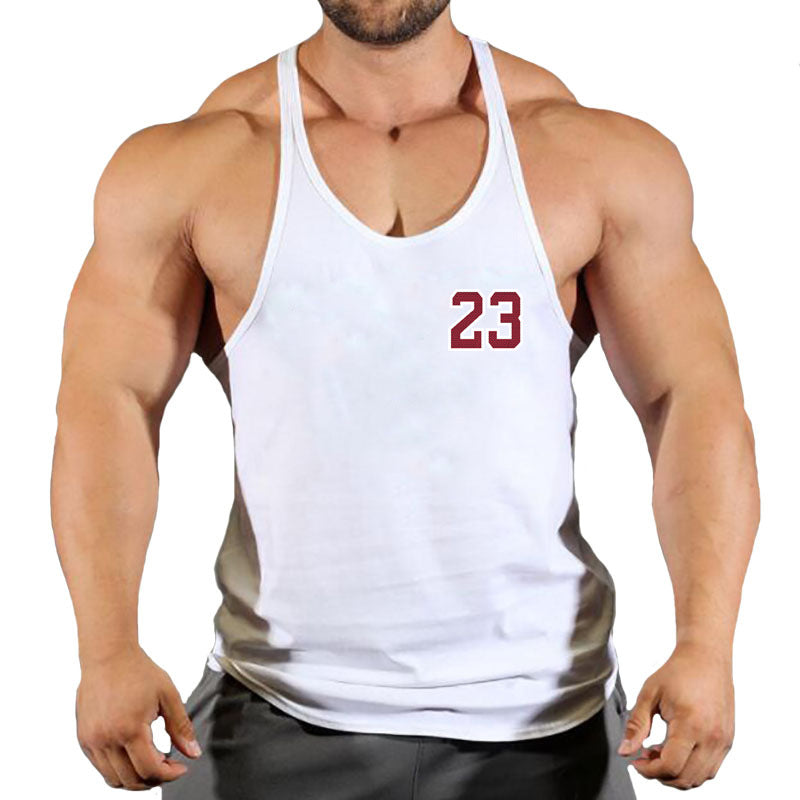 Sportswear vest men's round neck men's cotton vest loose shoulder sleeveless basketball suit