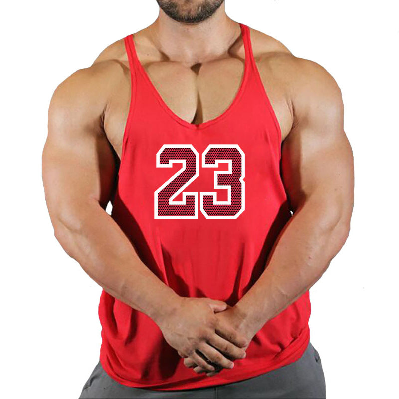 Sportswear vest men's round neck men's cotton vest loose shoulder sleeveless basketball suit