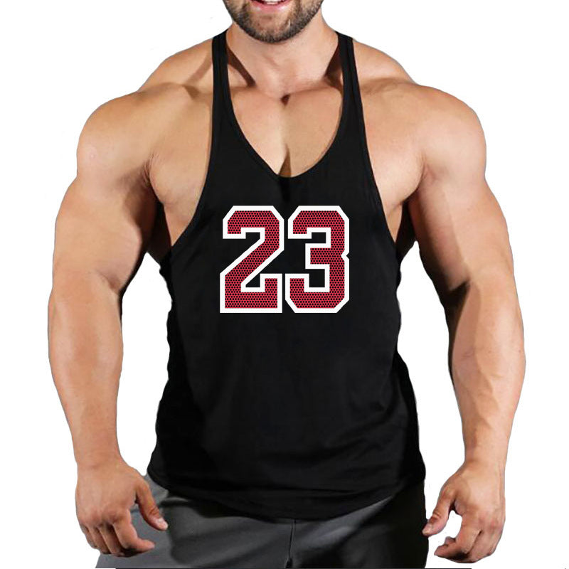 Sportswear vest men's round neck men's cotton vest loose shoulder sleeveless basketball suit