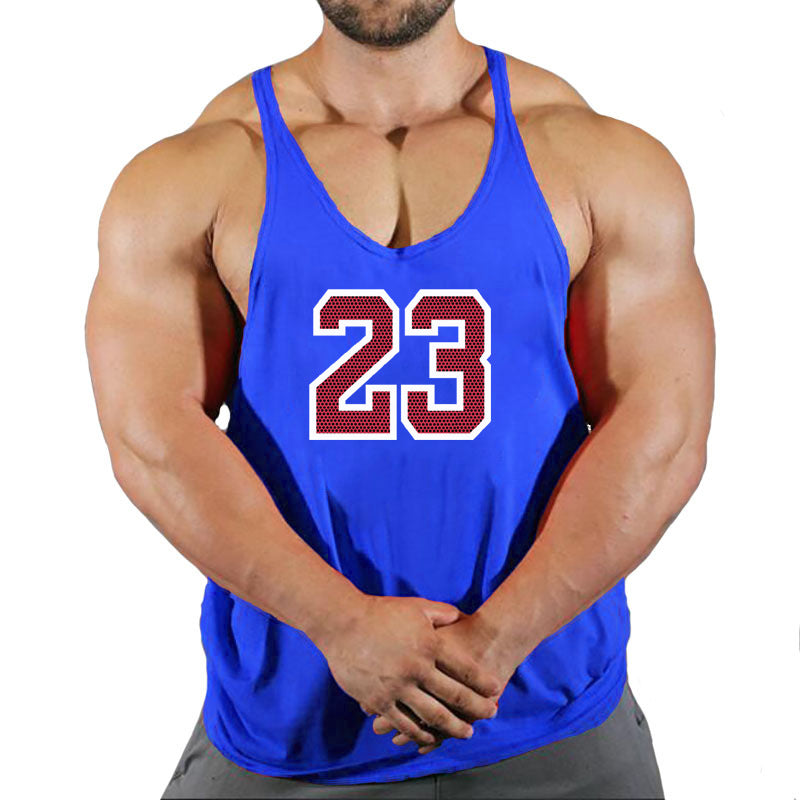 Sportswear vest men's round neck men's cotton vest loose shoulder sleeveless basketball suit