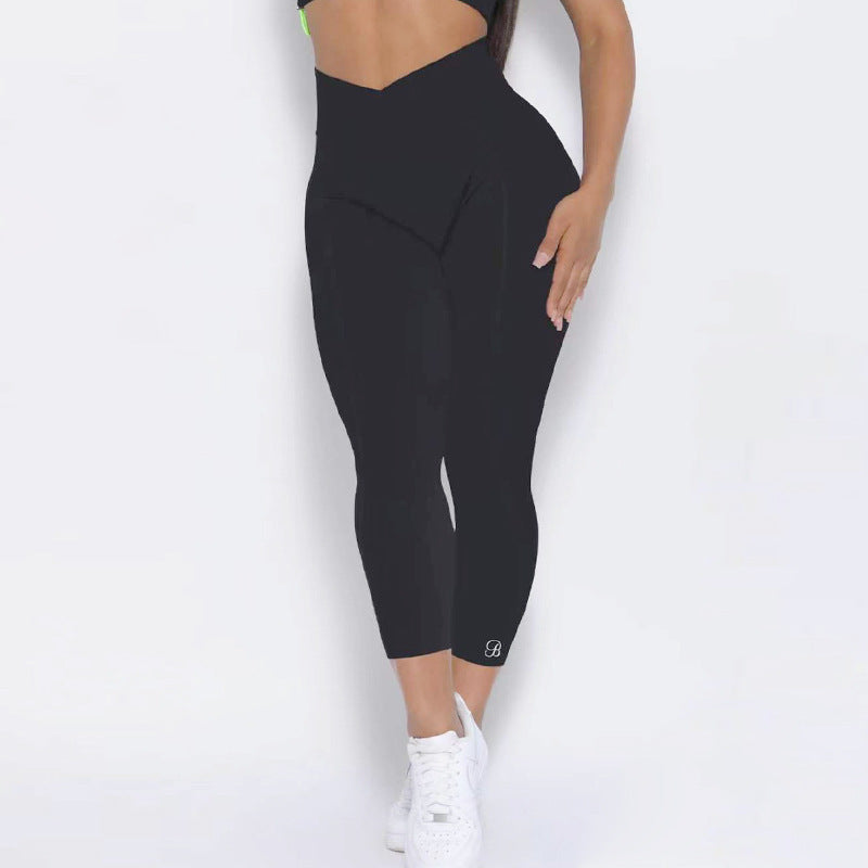 European and American yoga suit set, single shoulder bra, zipper, short sleeves, hip lifting shorts, long pants, fitness