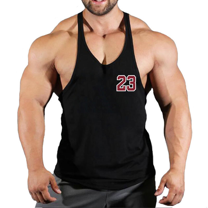 Sportswear vest men's round neck men's cotton vest loose shoulder sleeveless basketball suit