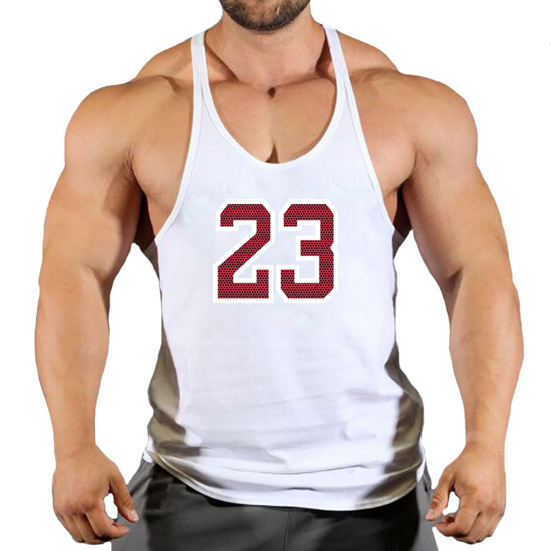 Sportswear vest men's round neck men's cotton vest loose shoulder sleeveless basketball suit