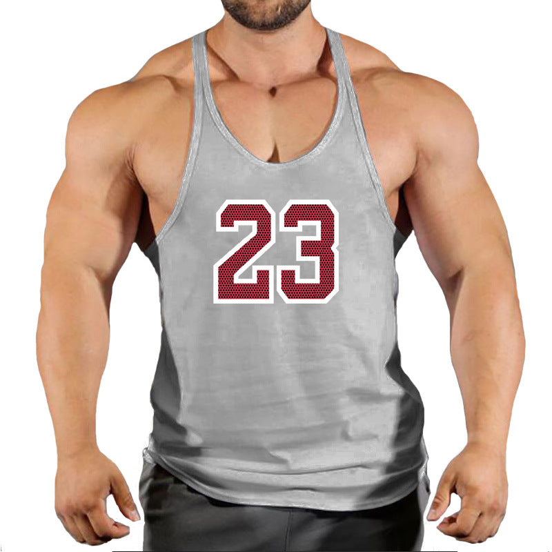 Sportswear vest men's round neck men's cotton vest loose shoulder sleeveless basketball suit