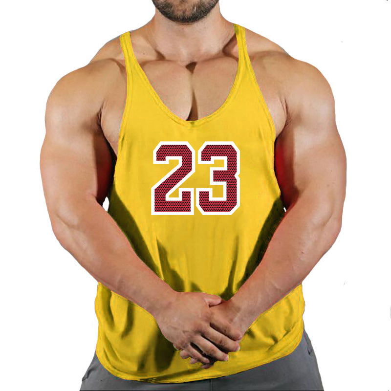 Sportswear vest men's round neck men's cotton vest loose shoulder sleeveless basketball suit